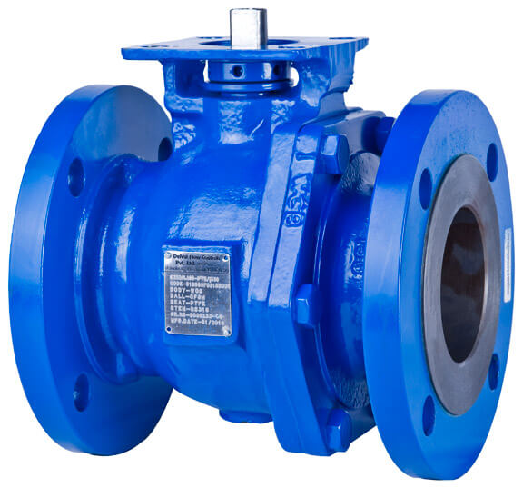 DELVAL Carbon Steel Ball Valve 6Inch 2PC Design Color Blue (Series 65), Class 150 , Flanged End